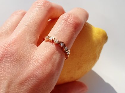 Aliança or groc i diamants