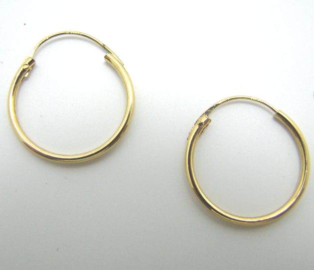 Arracada argolla d'or groc unisex