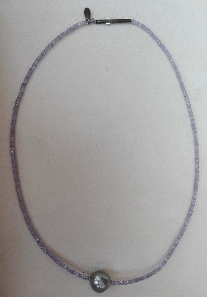 Gargantilla ametista perla Tahití