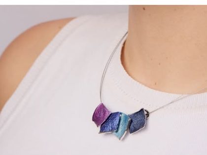 Magenta-lila-green necklace